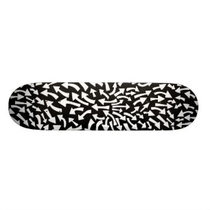 Skateboard Flèches - Blanc sur noir