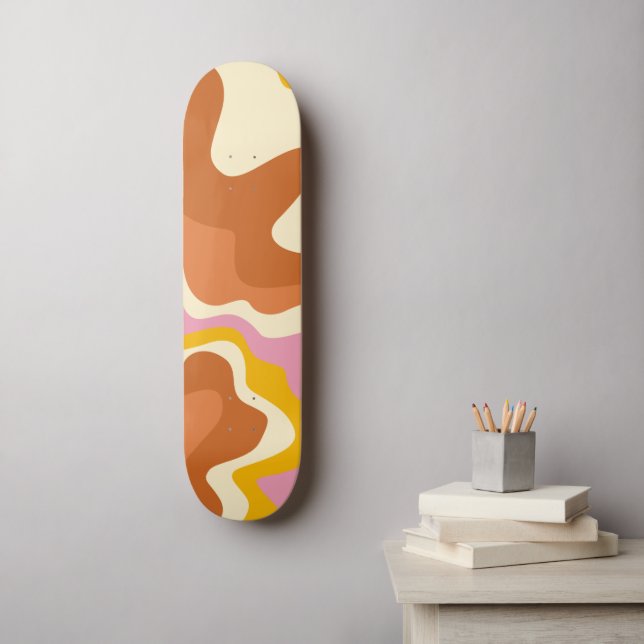 Skateboard Flèches rétro les années 70 perches géométriques e (Art mural)