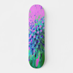 Skateboard Fleur Abstraite de Magenta et de Lime