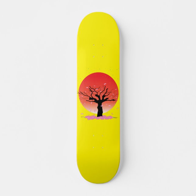 Skateboard Fleur de cerisier japonaise (Devant)