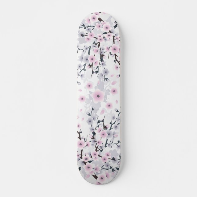 Skateboard Fleur de cerisier rose pâle (Devant)