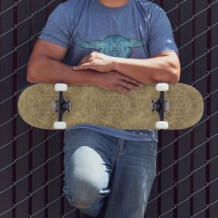 Skateboard Fleur de vie - soleil - motif continu 4