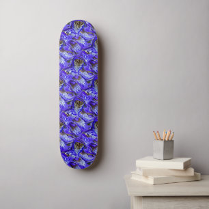 Skateboard Fleur Iris Violet / Esthétique / Carrelé /