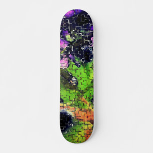 Skateboard Fleur Lilac et feuilles âgés en mosaïque sculptée