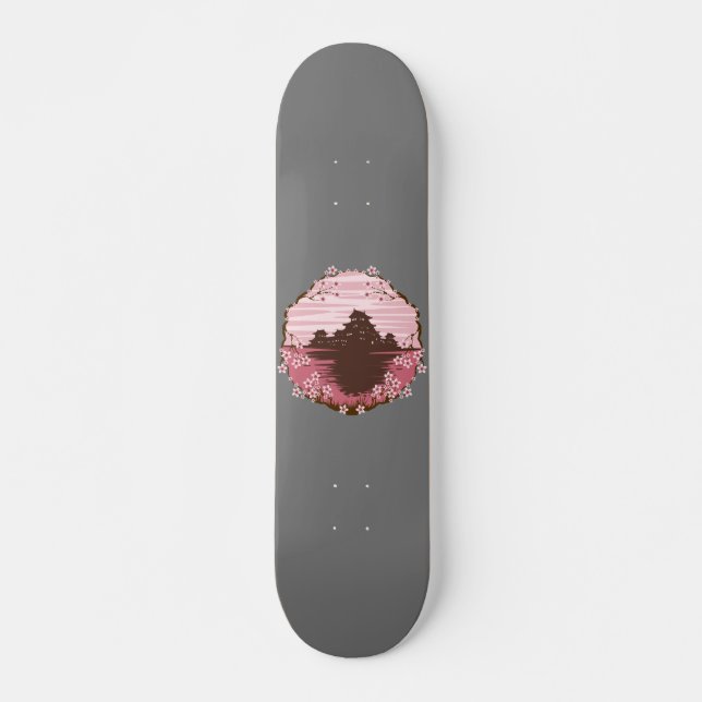 Skateboard Fleur rose (Devant)