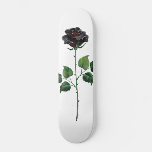 Skateboard Fleur rose noire