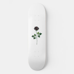 Skateboard Fleur rose noire
