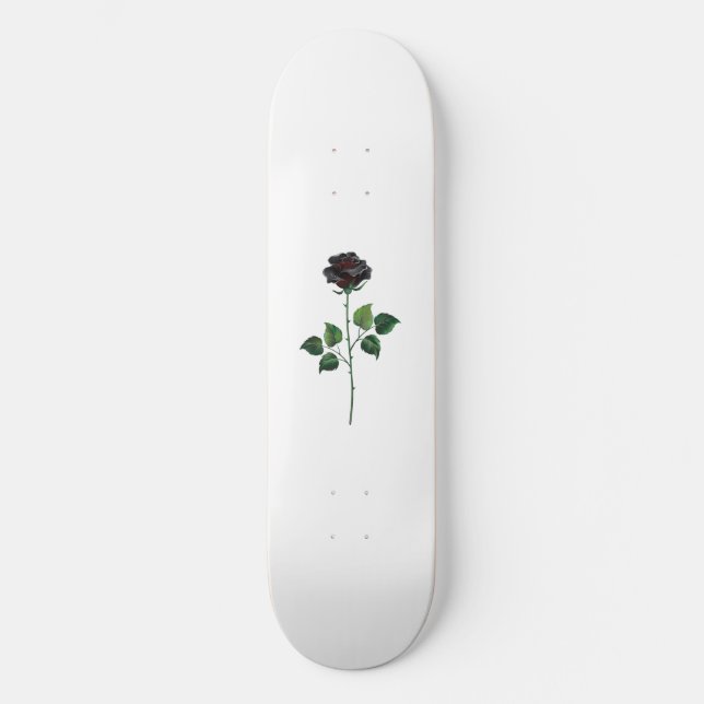 Skateboard Fleur rose noire (Recto)