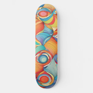 Skateboard Fleurs Abstraites
