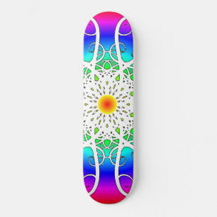 Skateboard Fleurs Abstraites