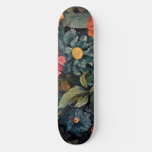 Skateboard Fleurs art nature