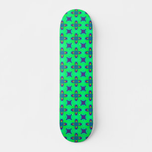 Skateboard Fleurs Artdeco dans le style rétro