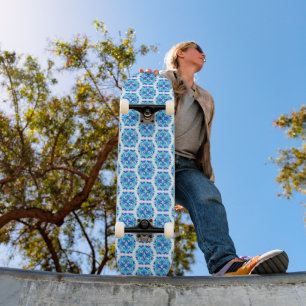 Skateboard Fleurs Bleues, Motif De Fleurs, Modèle Floral