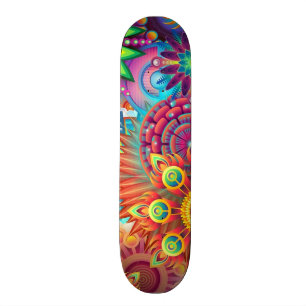 Skateboard Fleurs colorées