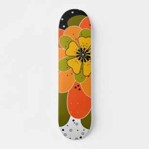 Skateboard Fleurs d'automne, automne, fleur, illustration