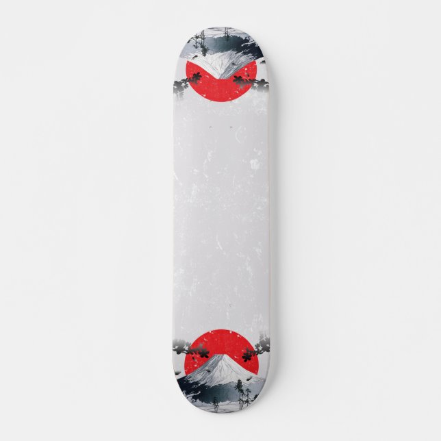 Skateboard Fleurs de cerisiers Mont Fuji Japon (Devant)