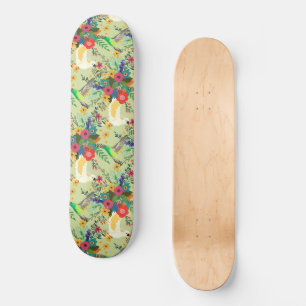 Skateboard Fleurs de perroquets tropicaux de la Jungle d'été