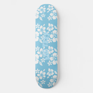 Skateboard Fleurs de plage bleu tropical