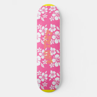 Skateboard Fleurs de plage rose tropicale