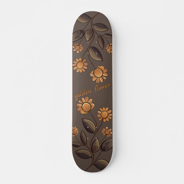 Skateboard Fleurs d'or (Devant)