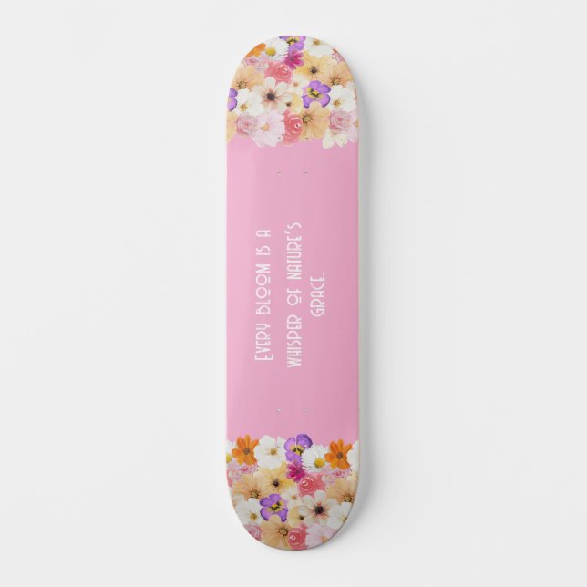 Skateboard Fleurs en Harmonie : Symphonie des couleurs (Recto)