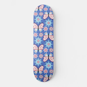 Skateboard Fleurs et papillons
