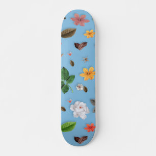 Skateboard Fleurs jaunes et roses blanches 18
