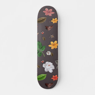 Skateboard Fleurs jaunes et roses blanches 26
