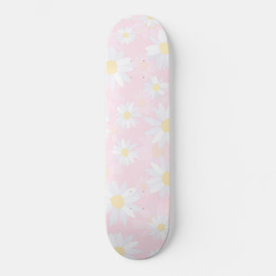 Skateboard Fleurs marguerites blanches Classy Design botaniqu