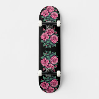 Skateboard Fleurs Mignonnes Rose Rose