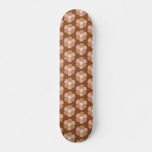 Skateboard Fleurs neutres les années 70 rétro Brown