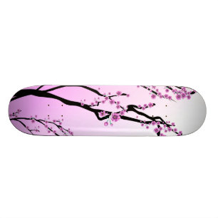 Skateboard Fleurs pourpres de cerise