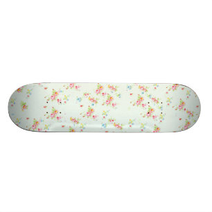 Skateboard Fleurs roses minables florales chics vintages de