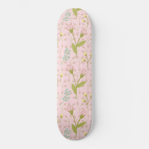 Skateboard Fleurs roses Vert Feuille Floral Jardin Printemps