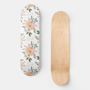 Skateboard fleurs sur arrière - plan blanc