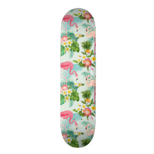 Skateboard Fleurs tropicales vintages et oiseaux