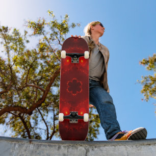 Skateboard Flocon de neige rouge foncé en Bourgogne gothique
