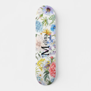 Skateboard Floral avec nom