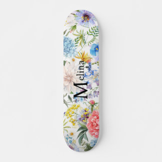 Skateboard Floral avec nom