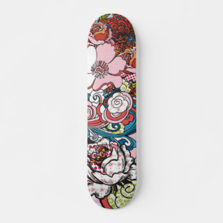 Skateboard Floral hawaïen