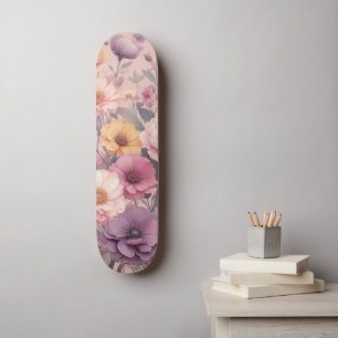 Skateboard Floral moderne rose rose girly élégant élégant