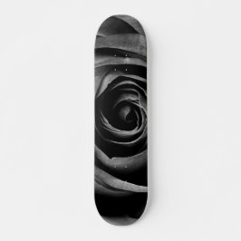 Skateboard Floral Rose noir Vintage décoratif