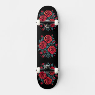 Skateboard Flowers rouges