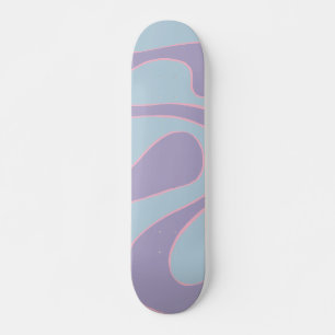 Skateboard Flux et reflux 2 en rose, lilas et bleu