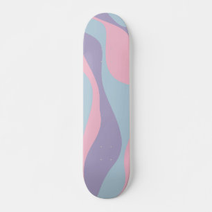 Skateboard Flux et reflux 4 en bleu, rose et lilas