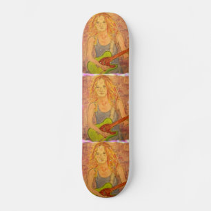 Skateboard folk rock girl jouer' collage électrique