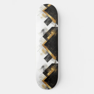 Skateboard Fond abstrait noir et or élégant