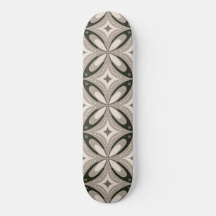 Skateboard Formes circulaires rétro beige et marron