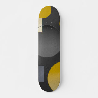 SKATEBOARD FORMES GÉOMÉTRIQUES JAUNES NOIRES