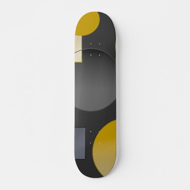 SKATEBOARD FORMES GÉOMÉTRIQUES JAUNES NOIRES (Devant)